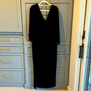 Eliza J Navy Velvet Evening Gown - 22W